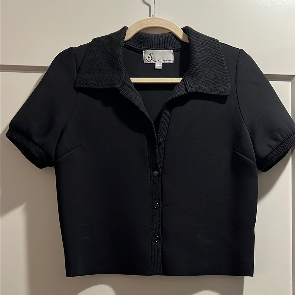 Dh New York Black Button Down Polo, XS